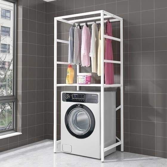 [LHS-10661] Kệ máy giặt 2 tầng gỗ Cao Su khung sắt tĩnh điện LHS-10661