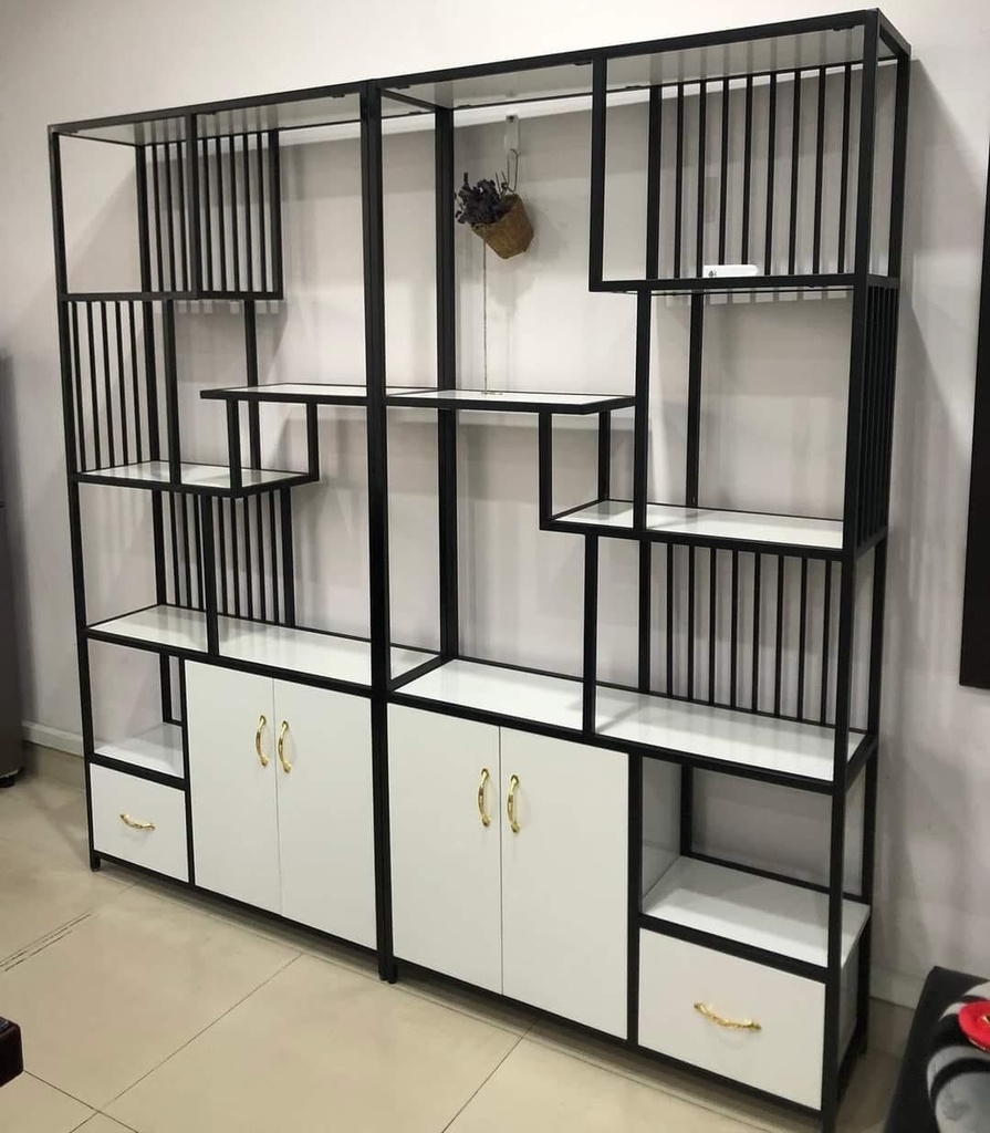 Kệ trang trí khung chân sắt mặt gỗ LHS-9226