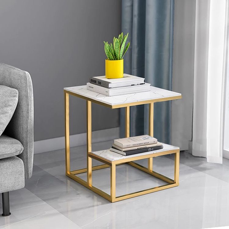 Bàn bên sofa chân sắt mặt đá LHS-8985