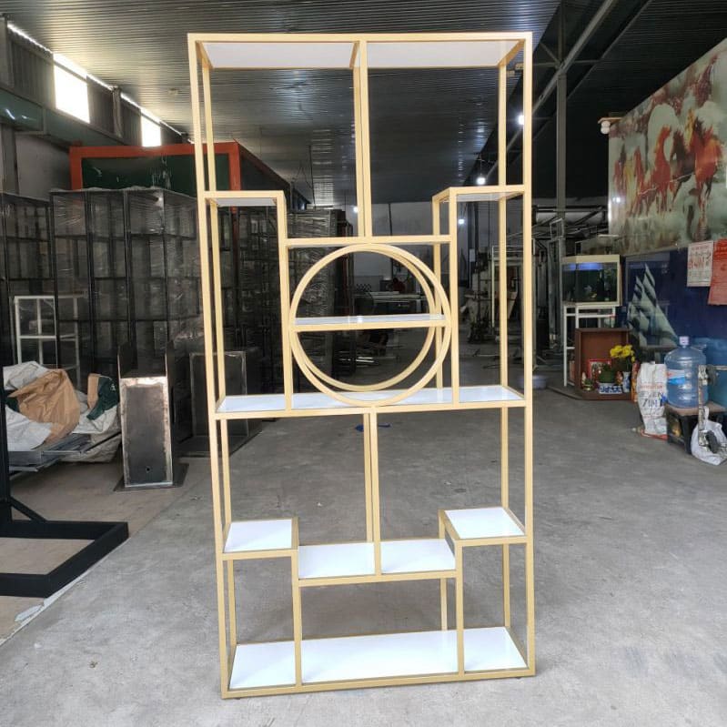 Kệ trang trí khung sắt mặt gỗ LHS-8790