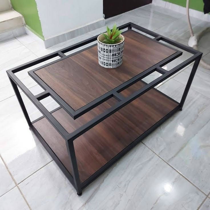 Bàn Sofa chữ nhật khung sắt mặt gỗ LHS-8681