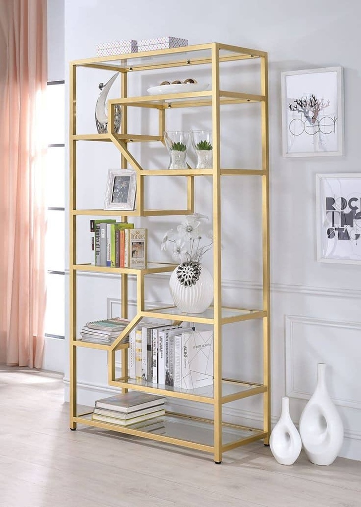 Kệ trang trí khung chân sắt mặt kính cường lực LHS-8612