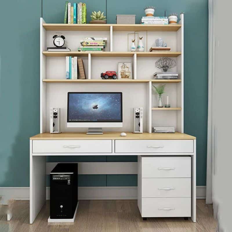 Bàn học hiện đại liền giá sách cho bé LHS-8148
