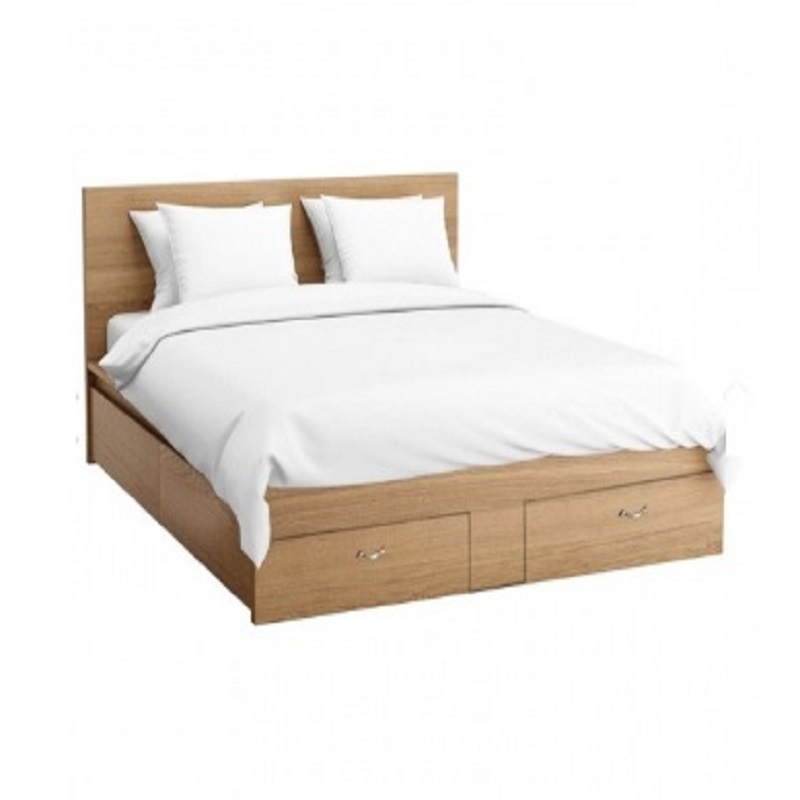 Giường gỗ công nghiệp MDF chống ẩm 2 ngăn kéo LHS-7383