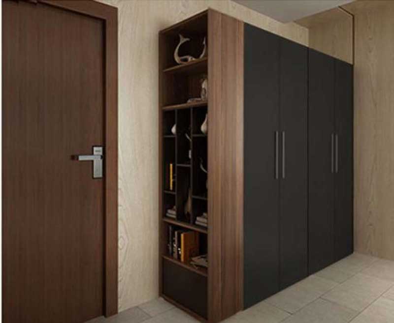 Tủ Áo 4 Cánh Gỗ MDF Melamine Có Kệ LHS-7325