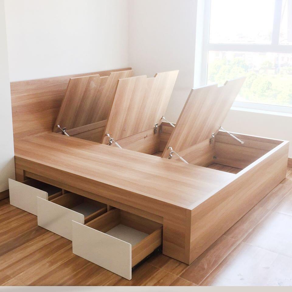 Giường gỗ công nghiệp MDF chống ẩm LHS-7283