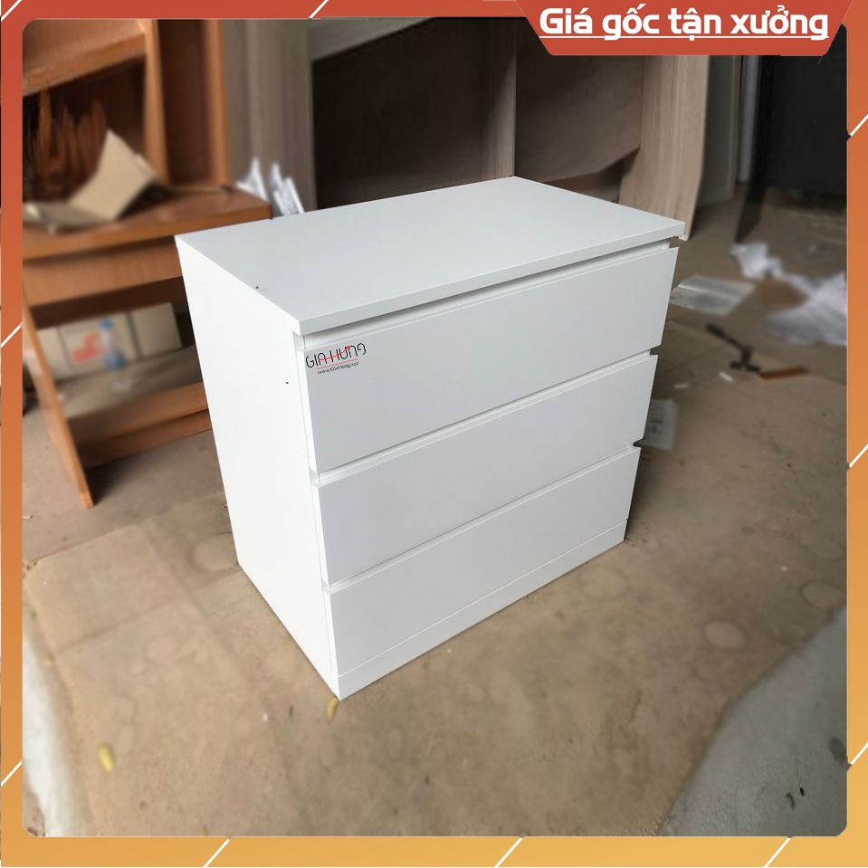 Tủ gỗ công nghiệp 3 ngăn kéo màu trắng LHS-6979