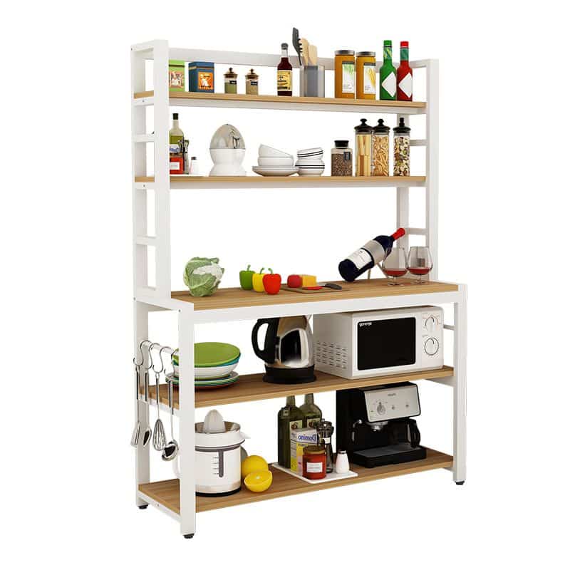 Kệ bếp đa năng 5 tầng gỗ MDF khung sắt LHS-6785 Khung Trắng MHG-388EV