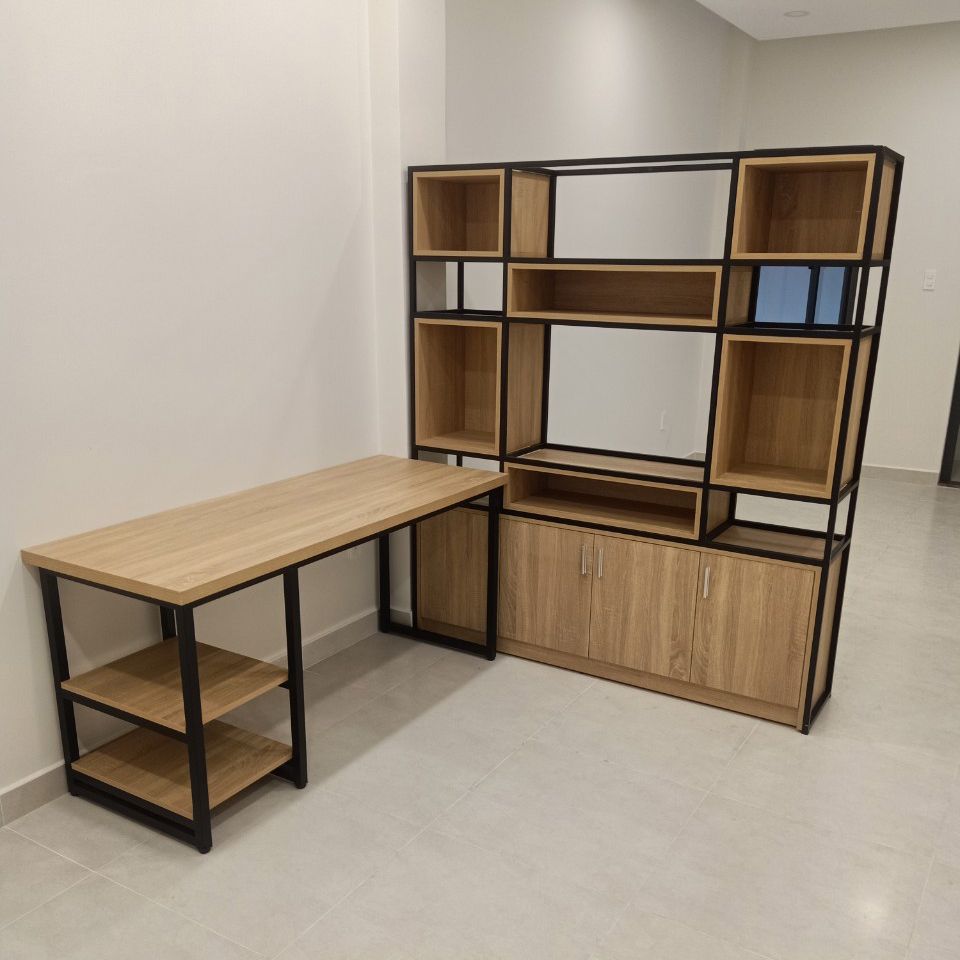 Kệ tivi khung sắt có tủ gỗ MDF chống ẩm LHS-6498