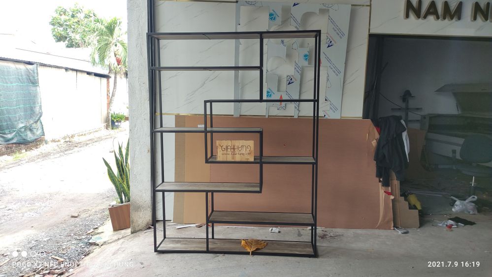 Kệ trang trí gỗ MDF khung sắt LHS-6458