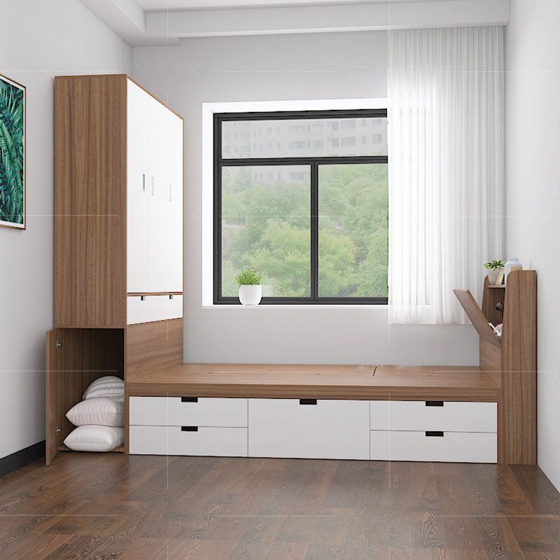Hệ giường ngủ + tủ quần áo gỗ công nghiệp hiện đại LHS-6401