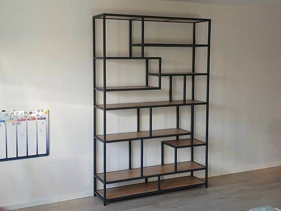 Kệ trang trí khung sắt mặt gỗ LHS-5522