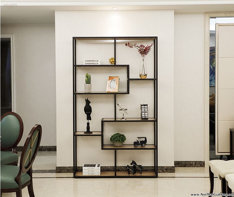 Kệ sắt trang trí mặt gỗ LHS-5285