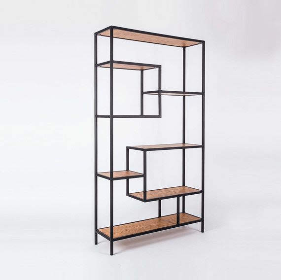 [LHS-4066] Kệ trang trí khung chân sắt mặt gỗ cao su LHS-4066