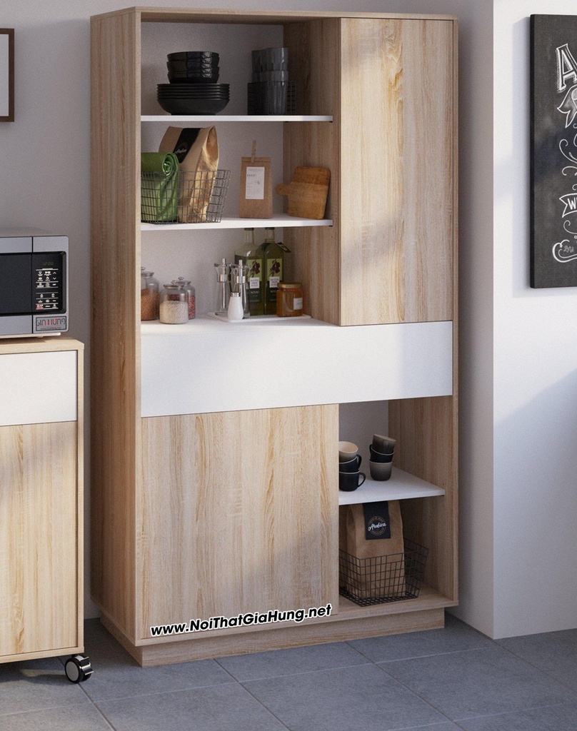 Tủ bếp gỗ công nghiệp MDF phủ Melamin LHS-4195