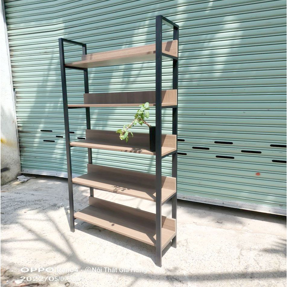 Kệ trưng bày sản phẩm khung chân sắt mặt gỗ LHS-5761