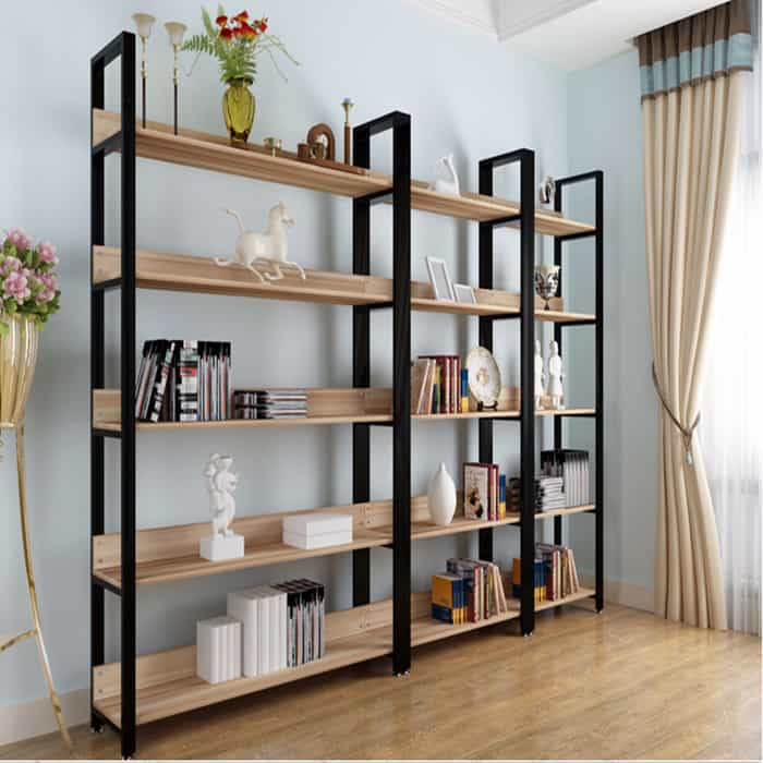 Kệ trang trí chân sắt mặt gỗ LHS-31