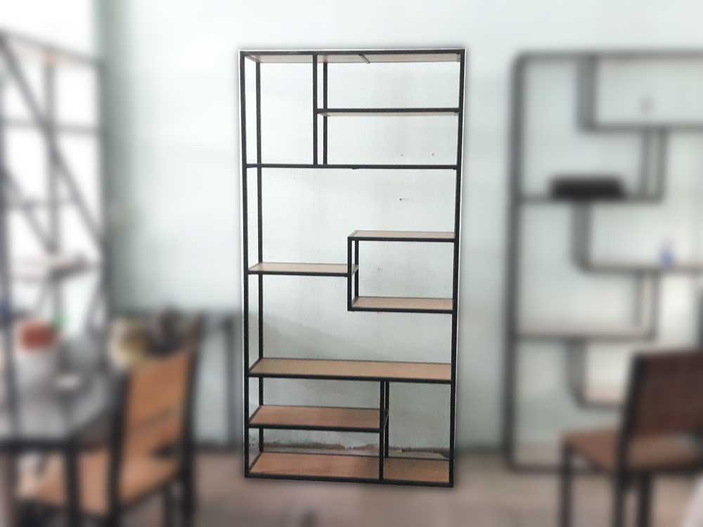 [LHS-3596] Kệ trang trí khung chân sắt mặt gỗ LHS-3596
