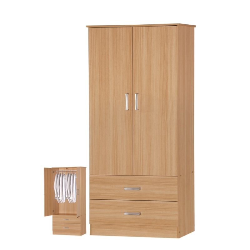 Tủ Quần Áo 2 Cánh Đẹp Hiện Đại Ván MDF phủ Melamin LHS-3010