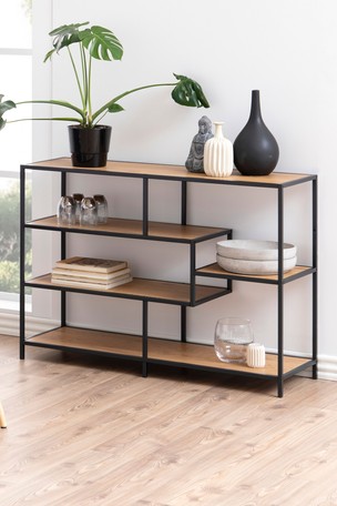 Kệ trang trí khung sắt mặt gỗ LHS-742