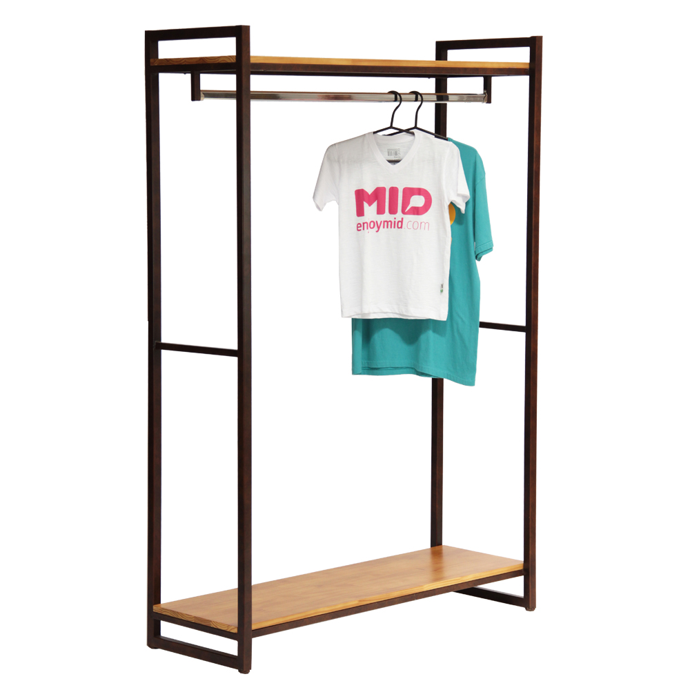 [LHS-497] Kệ treo quần áo khung chân sắt mặt gỗ LHS-497